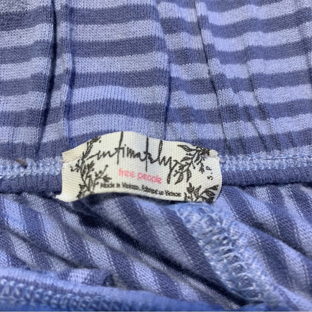Free People Just Chill Blue Striped Pants - Picture 3 of 4